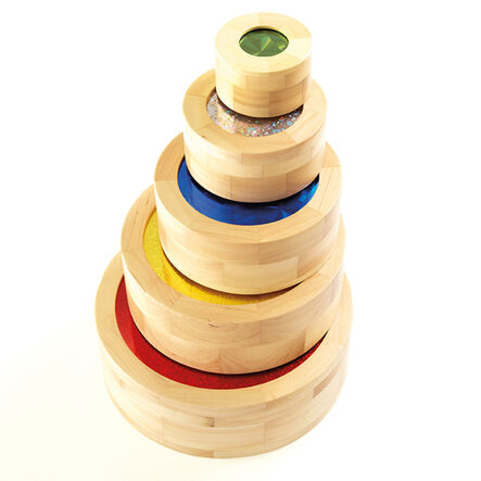 TTS Wooden Stacking Sparkle Cylinders 5pk  hi\-res