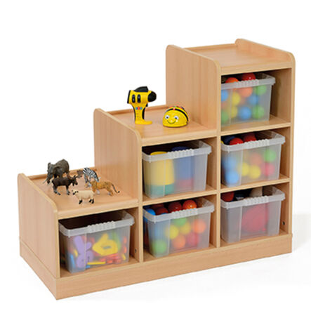 Wooden Tiered Tray Storage Unit  hi\-res