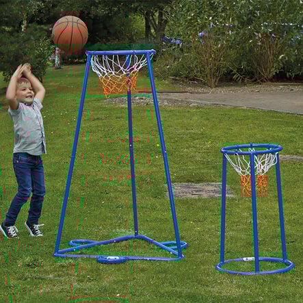 Outdoor Twin Hoop Basketball Stand  hi\-res