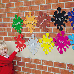 Colours Spanish Playground Signs 10pk  hi-res