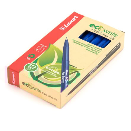 Luxor ECO Fineliners 12pk Blue  hi\-res