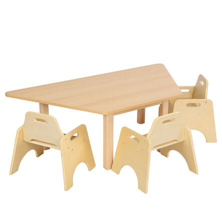 Essentials Table Trapezoidal Beech Top 465mm  hi\-res