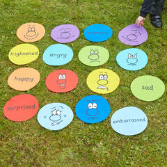 TTS Emotion Faces Throw Down Spots 16pk  TTS Emotion Faces Throw Down Spots 16pk  hi-res