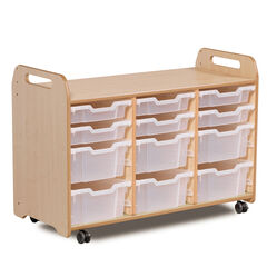 Tray Storage W/ 6 Shallow 6 Deep Translucent Trays  hi-res