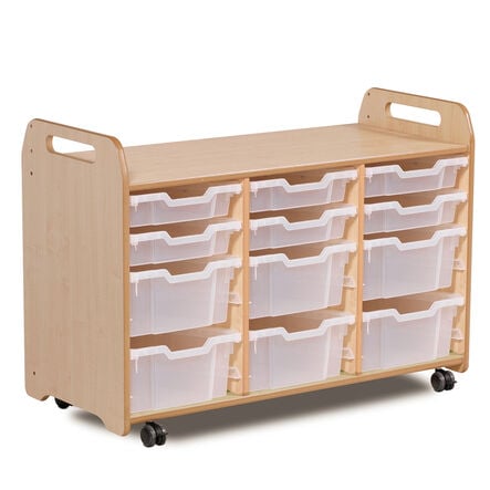 Tray Storage W\/ 6 Shallow 6 Deep Translucent Trays  hi\-res