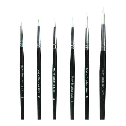 White Sable Substitute Paint Brushes 10pk  hi\-res