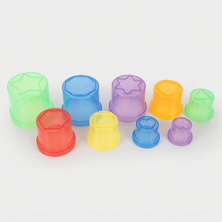 Translucent Rainbow Sand Water Play Stacking Cups 9pk  hi\-res