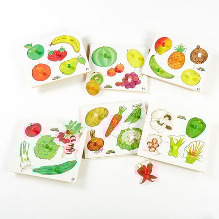 Wooden Healthy Eating Puzzles 6pk  hi\-res