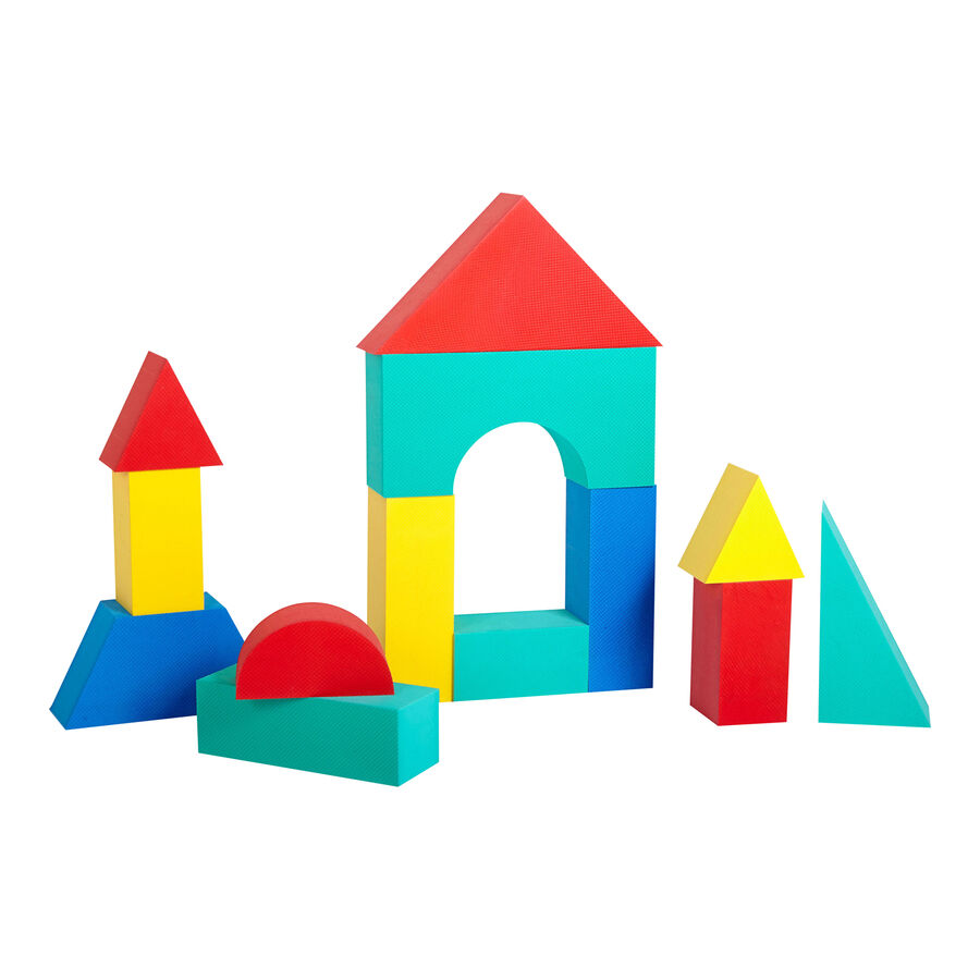 Jumbo Textured Foam Blocks - Classroom Set - 32 pc. Set ブロック おもちゃ Giant Foam Coloured Building Blocks 32pk | Large Construction Sets