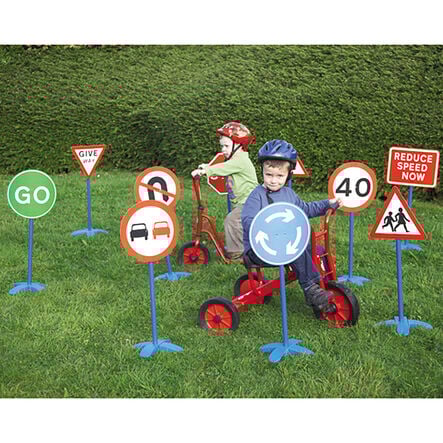 Role Play Road Safety Traffic Signs Set 10pk  hi\-res