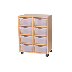 Mobile Double Tray Storage Unit 8 Deep  hi-res