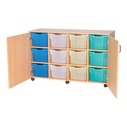 Mobile 12 Extra Deep Tray Oak Cupboard Unit  hi\-res