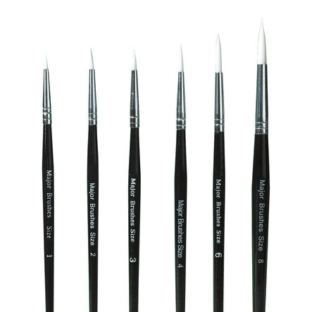 White Sable Substitute Paint Brushes 10pk  hi\-res
