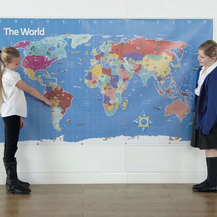 TTS Bee\-Bot® World Map W0.80 x L1.45m  hi\-res