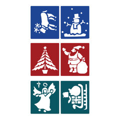 Christmas Stencil Set Assorted 6pk  hi-res