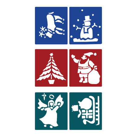 Christmas Stencil Set Assorted 6pk  hi\-res