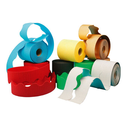 Scalloped Corrugated Border Rolls Assorted 57mmx15m 5pk  hi\-res