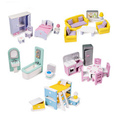 Small World Wooden Dolls House Furniture 31pcs  Small World Wooden Dolls House Furniture 31pcs  hi-res