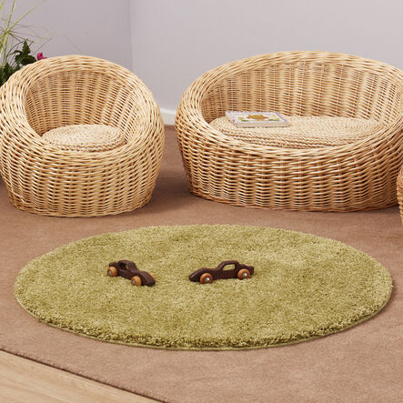 Shaggy Rug Circular 1m Green Green hi\-res
