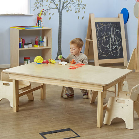 Natural Wooden Folding Early Years Table H46cm  hi\-res