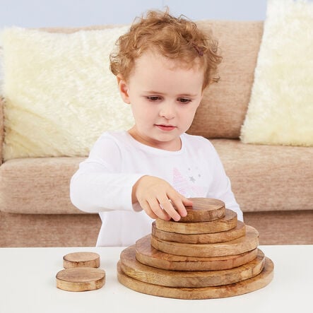 Natural Wooden Stacking Discs  hi\-res