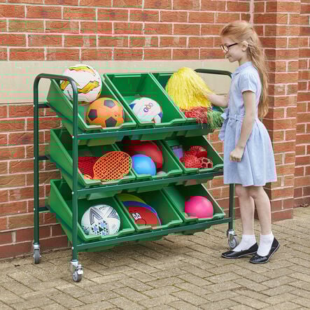 Metal Tilted Tray Trolley with Trays  hi\-res