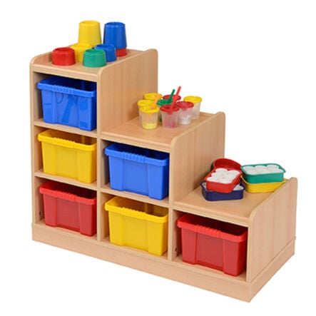 Wooden Tiered Tray Storage Unit  hi\-res