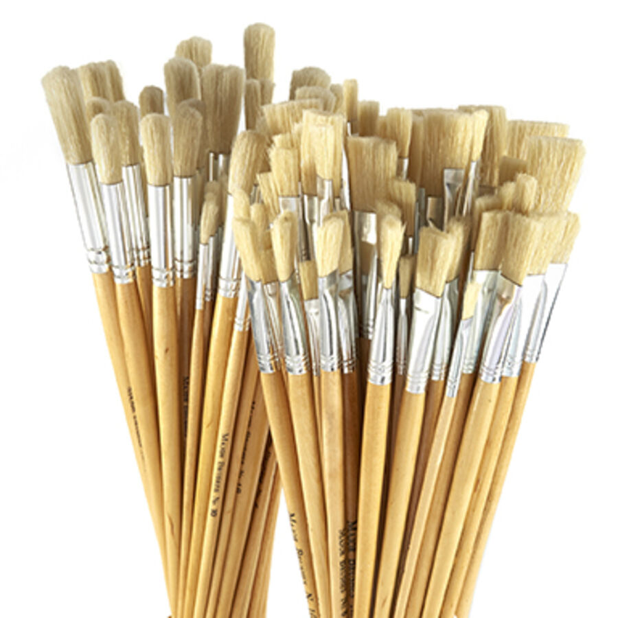Long Handled Hog Hair Paint Brushes 120pk