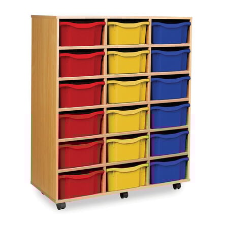 Mobile Tray Storage Unit With 18 Deep Trays  hi\-res
