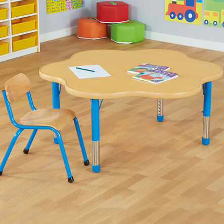 Copenhagen height adjustable flower shaped 6\-seater table  hi\-res