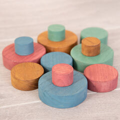 Loose Parts Wooden Disc Shapes Earth 12pcs  Loose Parts Wooden Disc Shapes Earth 12pcs  hi-res