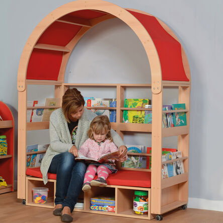 Arched Bookcase Storage and Seating  hi\-res