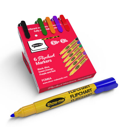 Show\-Me Assorted Flip Chart Markers 6pk  hi\-res