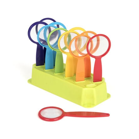 Rainbow Coloured Magnifying Glasses in Stand – 12pk  hi\-res