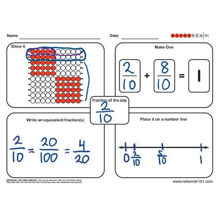 Rekenrek Practice Charts \- Fractions  hi\-res