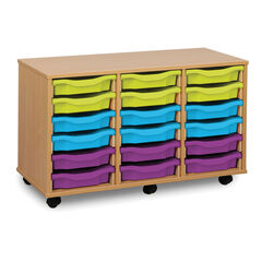 Mobile Tray Storage Unit With 18 Shallow Trays  hi-res