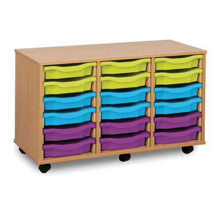 Mobile Tray Storage Unit With 18 Shallow Trays  hi\-res