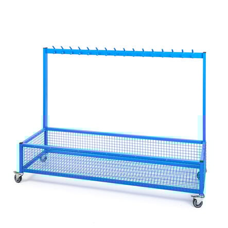 Single Sided Metal Cloakroom Trolley H119 x W161 x D53cm  hi\-res