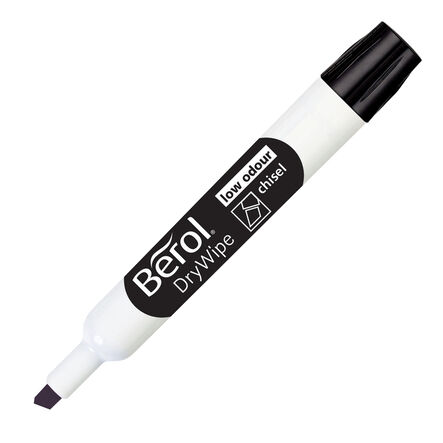 Berol® Drywipe Markers Chisel Tip Black 48pk  hi\-res