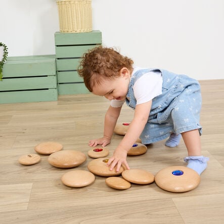 TTS Sensory Wooden Jewel Pebbles 12pk  hi\-res
