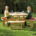 Outdoor Round Wooden Picnic Bench  hi\-res