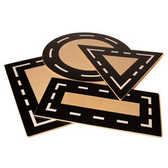 Small World Wooden Shape Drive Around Road Tracks 4pk  Small World Wooden Shape Drive Around Road Tracks 4pk  hi-res