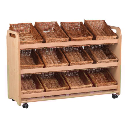 Tilted Storage Trolley On Wheels 12 Tubs\/Baskets  hi\-res