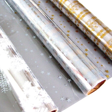 Transparent Star and Snow Cellophane Rolls 700mmx2m 3pk  hi\-res