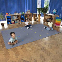 Essentials Rainbow Stars Grey Carpet 3 x 2m  Essentials Rainbow Stars Grey Carpet 3 x 2m  hi-res