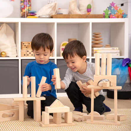 Jumbo Wooden Construction Blocks with Tray 54pk  hi\-res