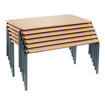 Spray PU Edge C\'bent Tables Beech Top Black Frame H640mm  hi\-res
