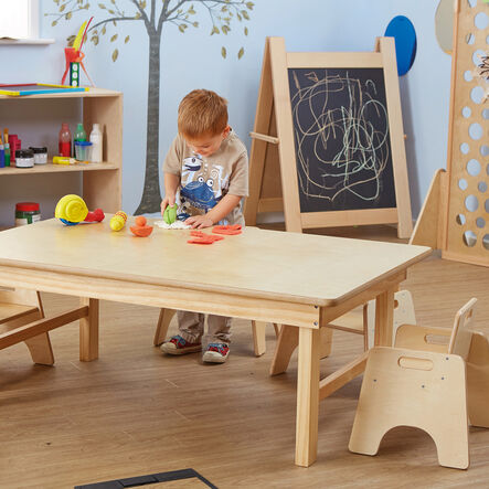 Children’s Circular Folding Natural Wooden Table  hi\-res