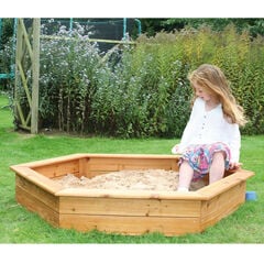 Outdoor Wooden Hexagonal Sandpit with Lid  hi-res