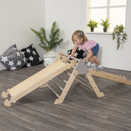 Pikler Inspired Climb \x26 Slide Nursery  hi\-res